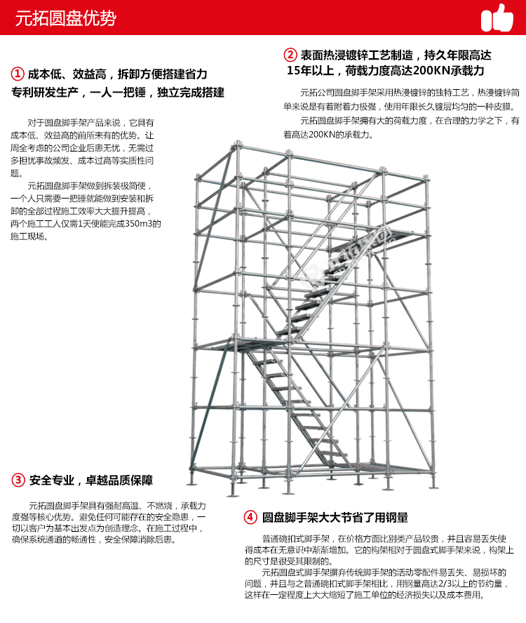 圓盤式腳手架產品特點及優(yōu)勢